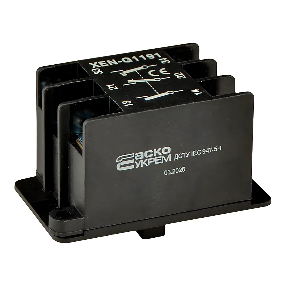 Блок-контакт XEN-G1191 до XAL-B3 1NO+1NC+1NO (2 швидкості) Аско-Укрем A0140050030
