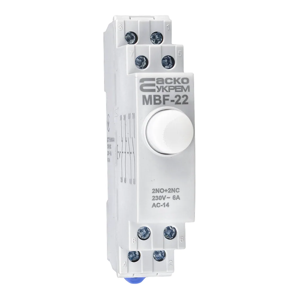 Кнопка MBF-22 230 В AC з фіксацією біла Аско-Укрем A0150010112