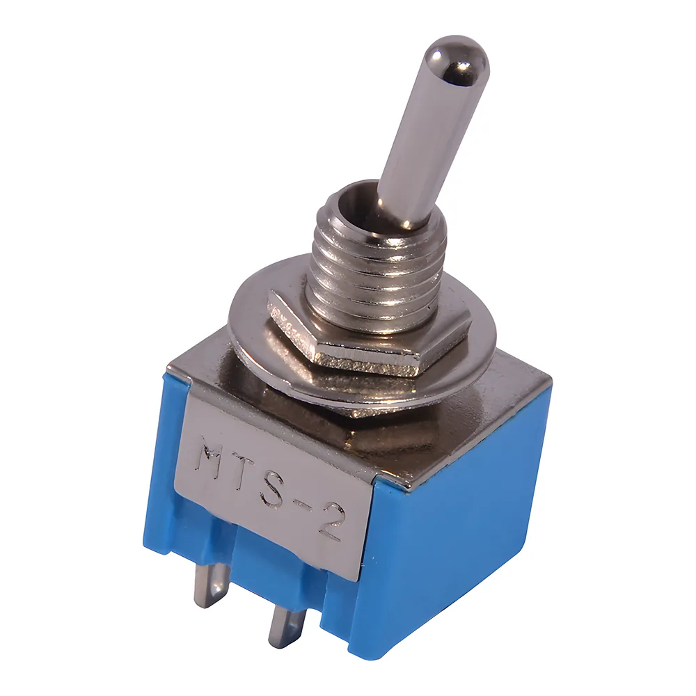 Тумблер мініатюрний MTS-211 (ON)-OFF без фіксації 2 полюси, 4 контакти Аско-Укрем A0140060016
