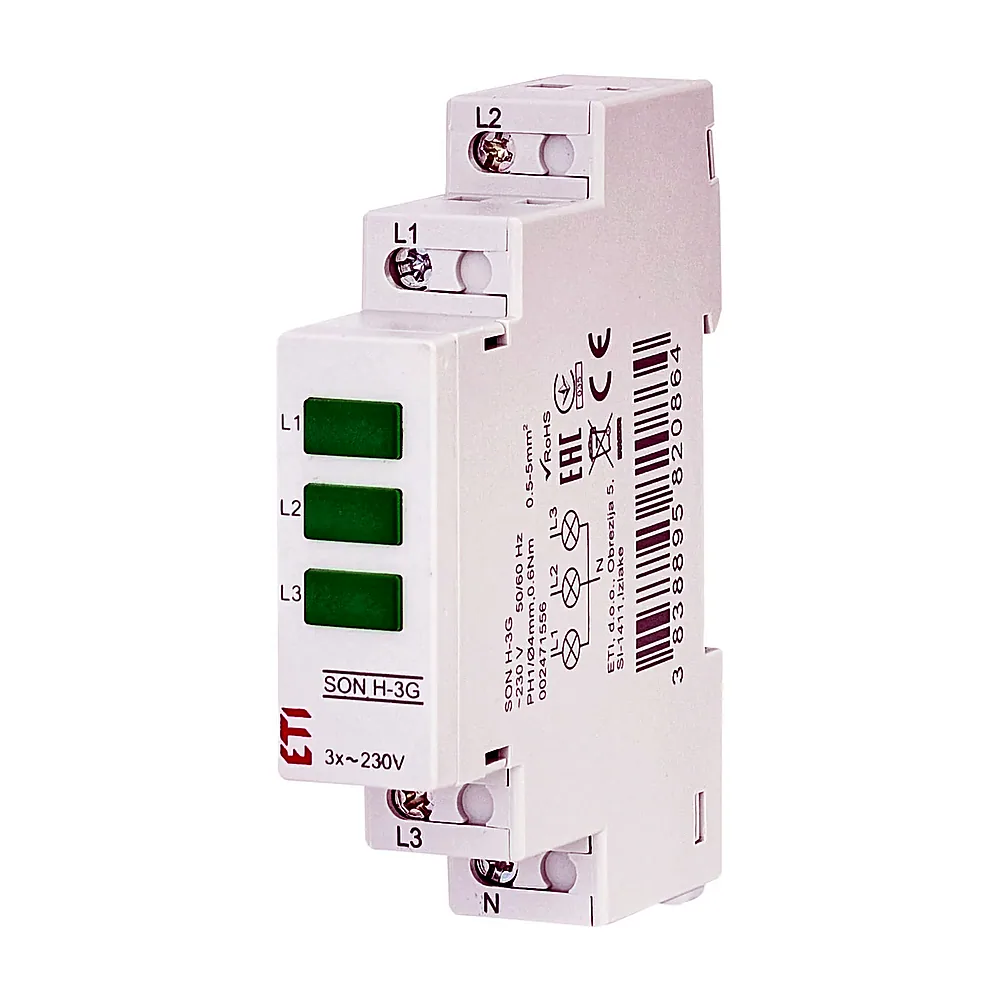 Індикатор наявності напруги ETI SON H-3G 3x зелений LED 2471556