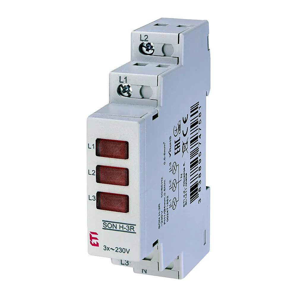Трифазний індикатор наявності напруги ETI SON H-3R 3x червоний LED 2471552
