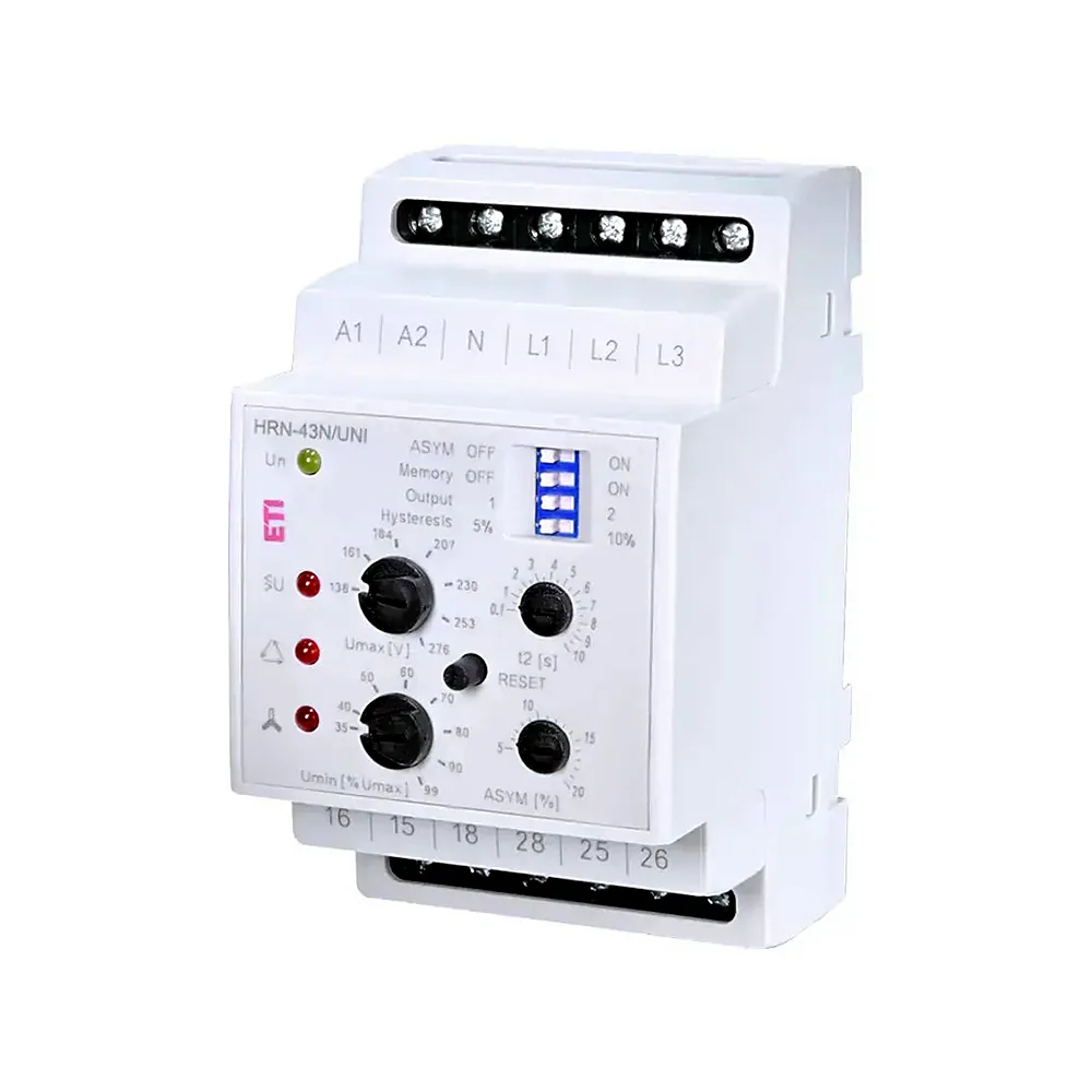 Реле контролю напруги ETI HRN-43N UNI 3F 2x16A_AC1 з нейтраллю 2471462