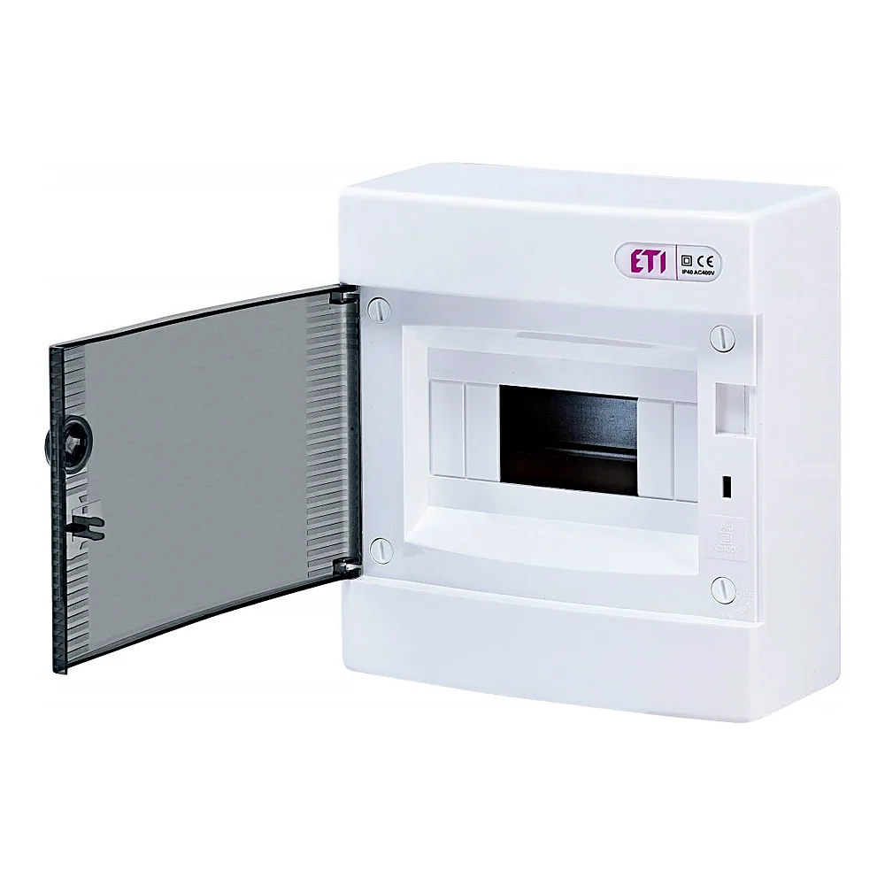 Щит розподільний ETI ECT 8PT 8 мод. прозорі дверцята 1101000