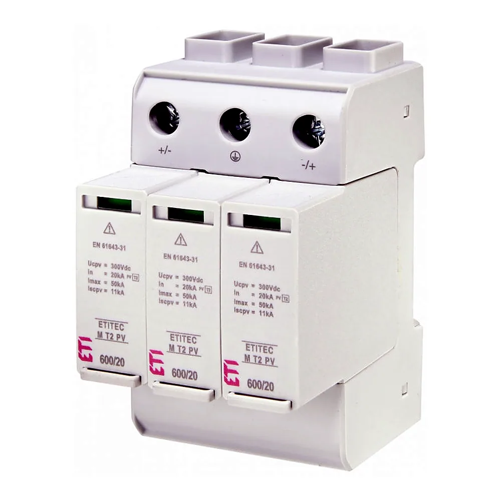 Обмежувач перенапруги ETI ETITEC M T2 PV 600/20 Y 2440735
