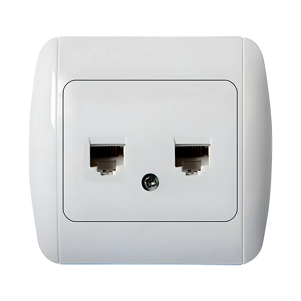 Розетка Standard New e.install.stand.819C2 комп'ютерна подвійна з рамкою біла E.NEXT s035033