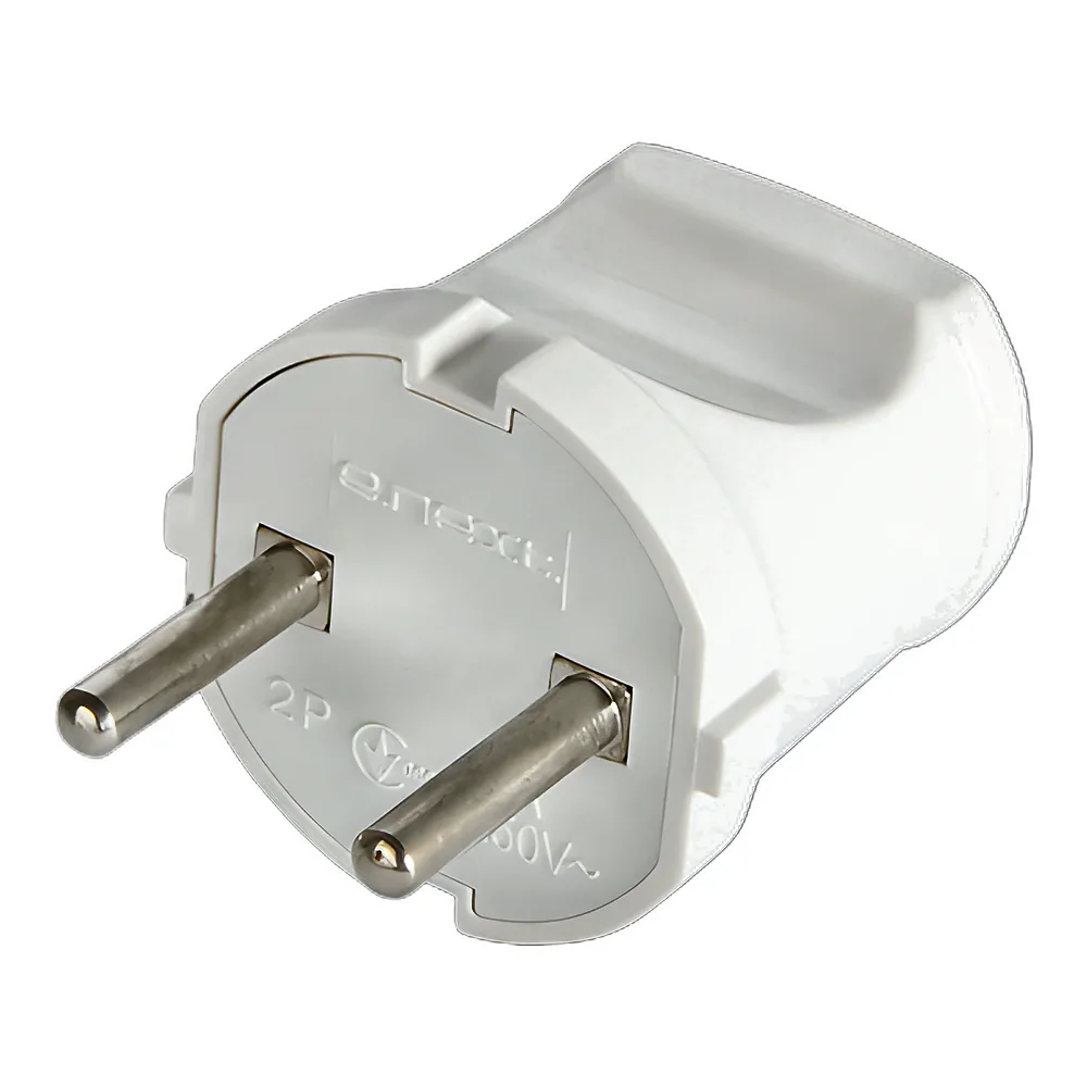 Вилка побутова e.plug.001.10 без заземлення 10 А біла E.NEXT s9100001