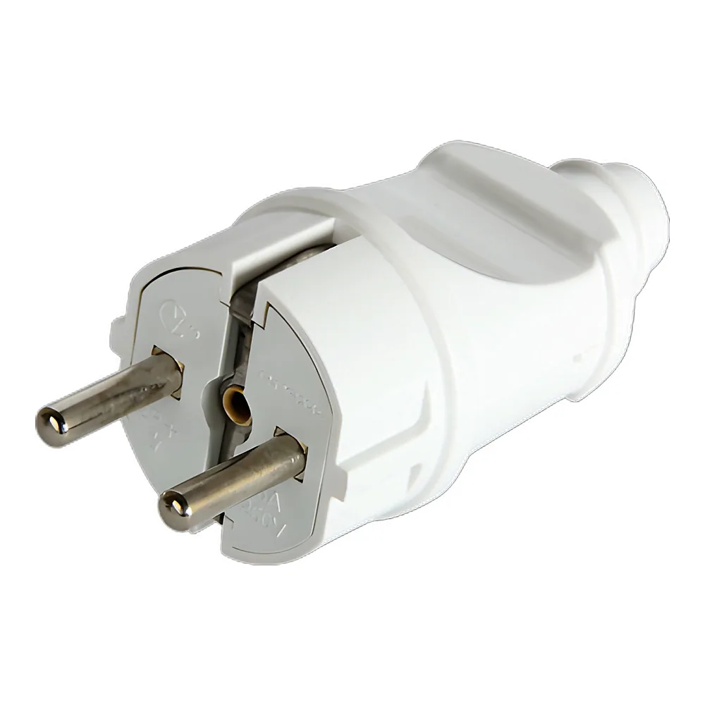 Вилка побутова e.plug.straight.003.16 з заземленням 16 А пряма біла E.NEXT s9100002