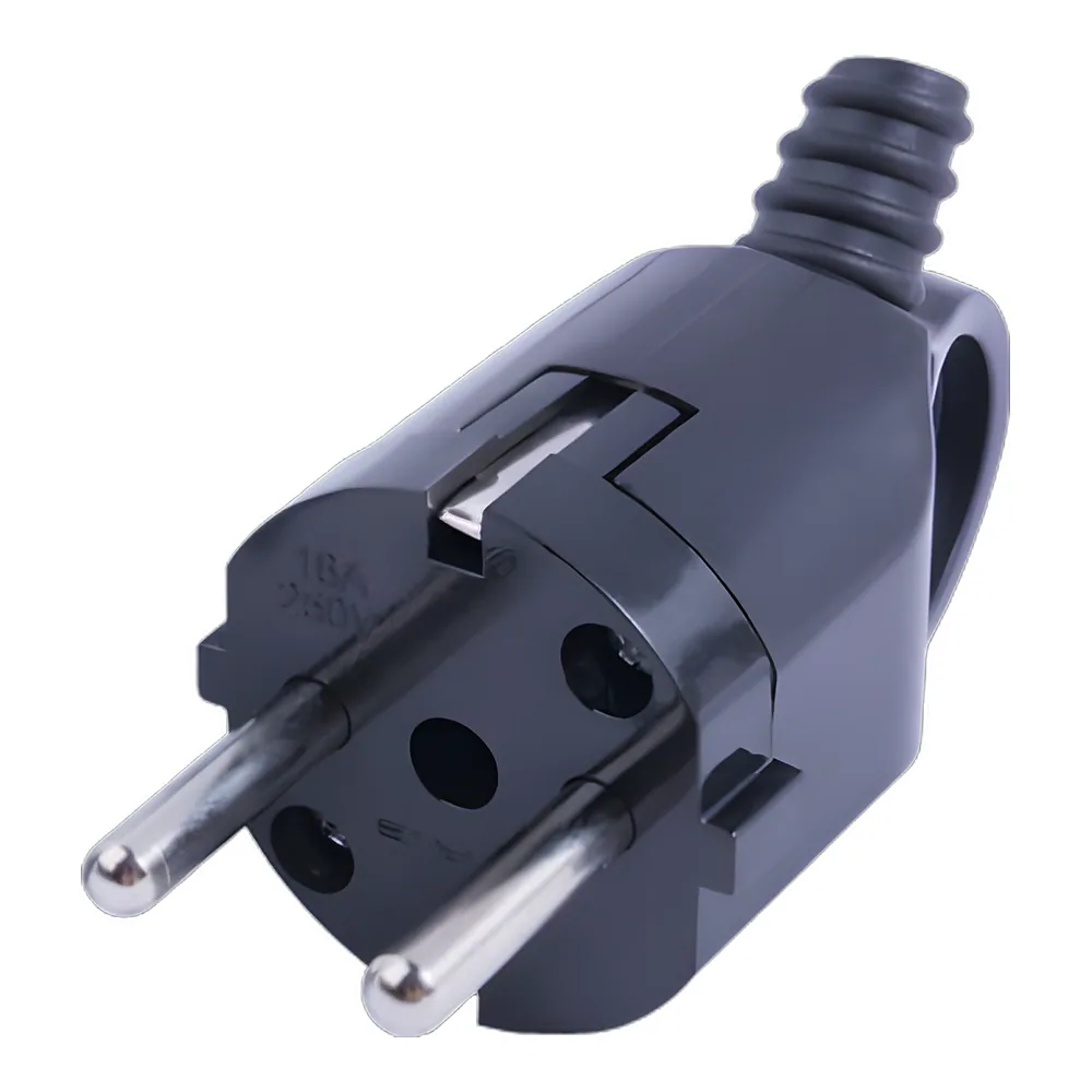 Вилка побутова e.plug.angle.006.16 з заземленням 16 А кутова чорна з ручкою E.NEXT s9100047