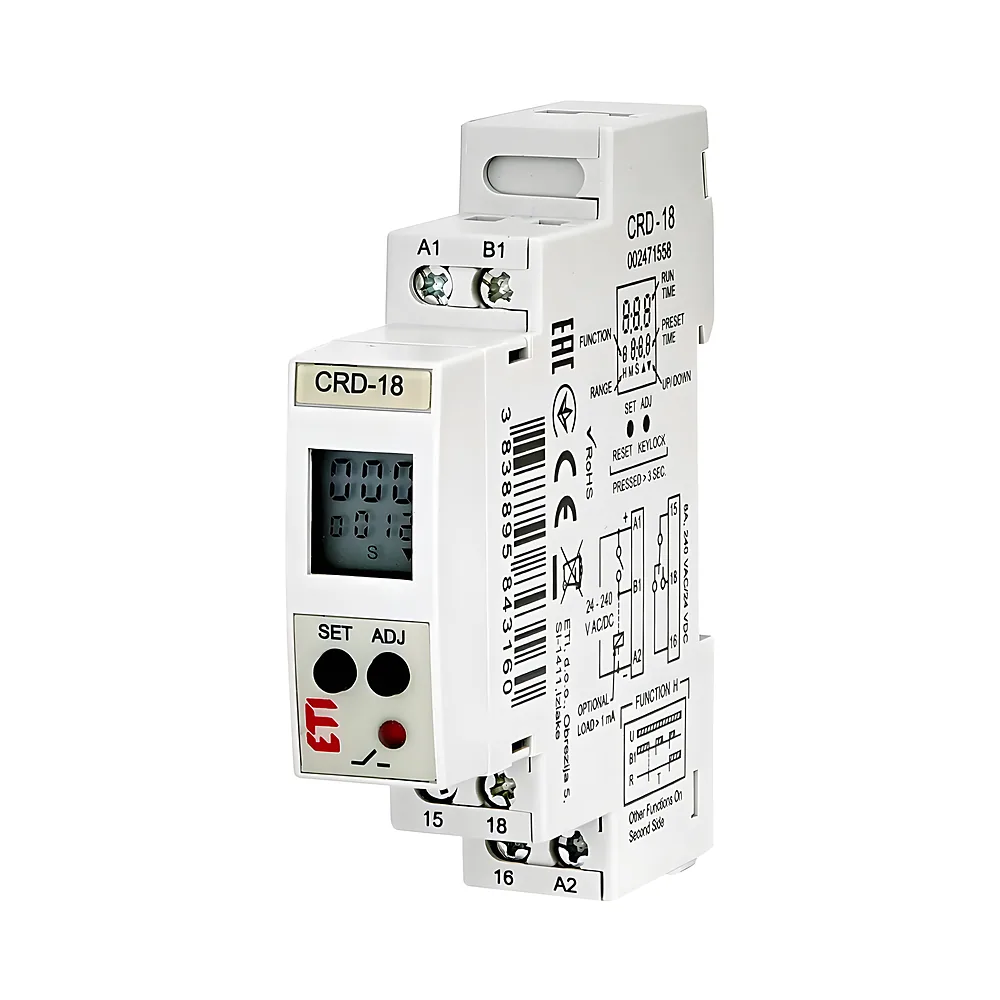 Реле часу CRD-18 24-240 В AC/DC 1х8 А AC1 цифрове багатофункціональне ETI 2471558