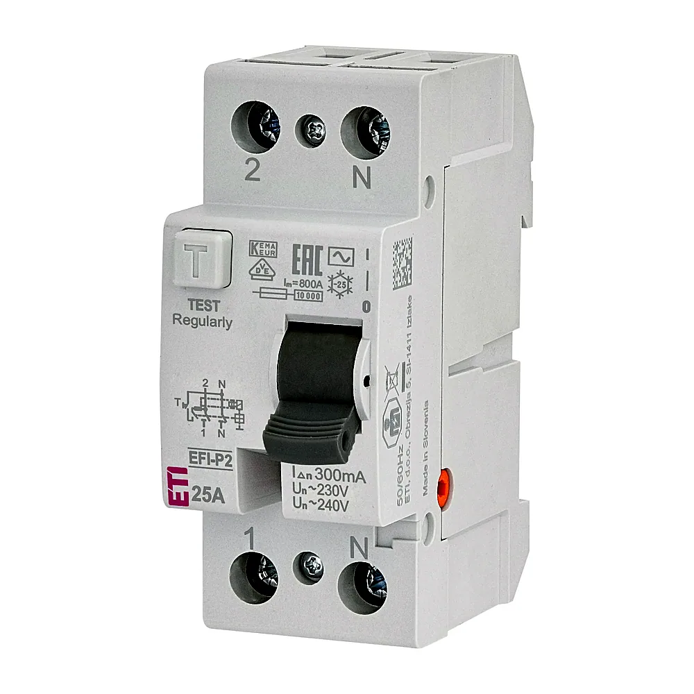 Реле диференційне (ПЗВ) 2р EFI-P2 25/0,3 тип AC (10kA), ETI