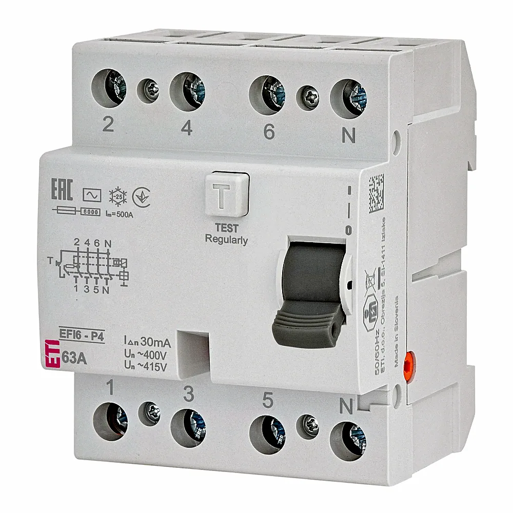 ПЗВ ETI EFI6-P4 4P 63A 30mA AC 2061653