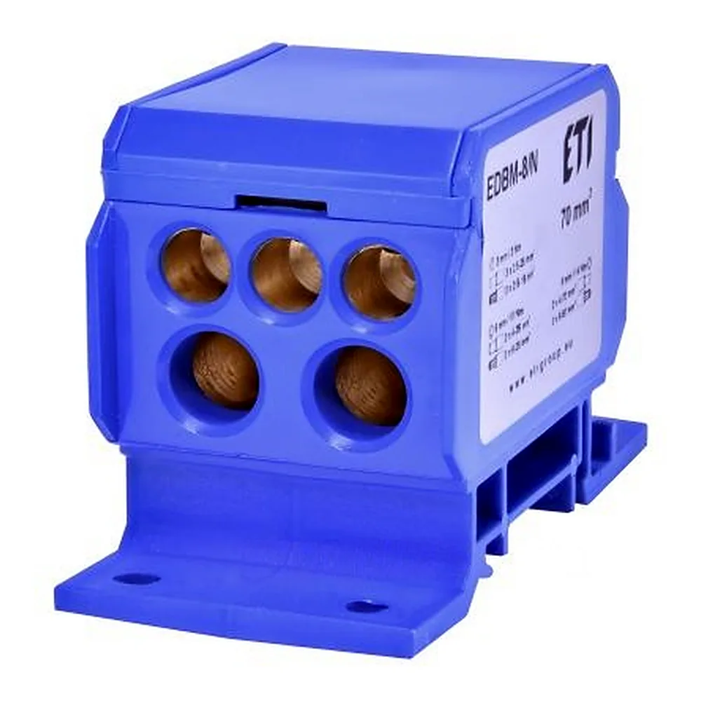 Блок розподільчий EDBM-8/N (192А, 1x4-70; 2x4-35; 3x2,5-25), ETI