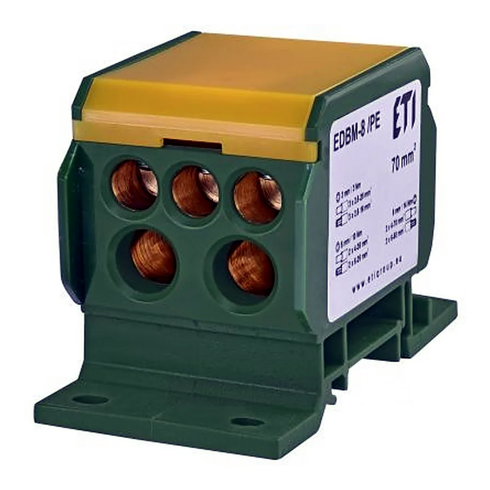 Блок розподільчий EDBM-8/PE (192А, 1x4-70; 2x4-35; 3x2,5-25), ETI