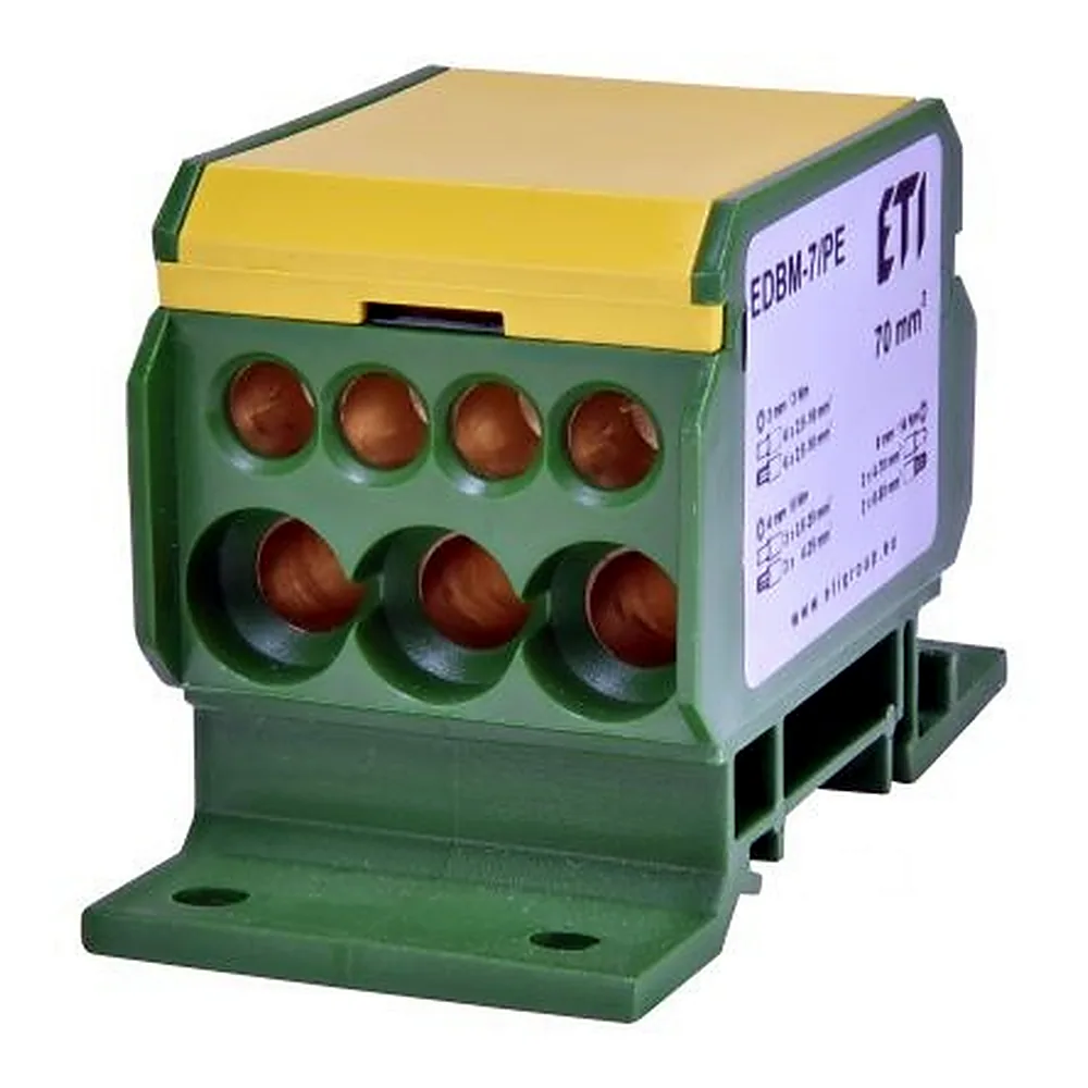 Блок розподільчий ETI EDBM-7/PE 192A 1500V 1x4-70 3x2,5-25 4x2,5-16 1102424
