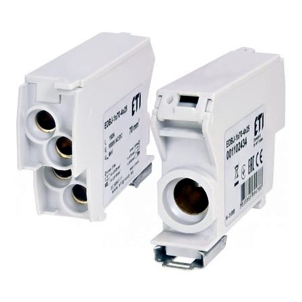 Блок розподільчий ETI EDBJ-1x70-4x25 192A 1000V AC/1500V DC 1x70 4x25 сірий 1102434