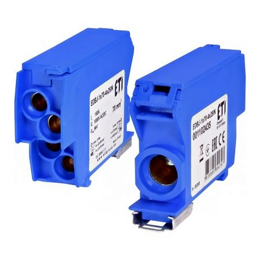 Блок розподільчий ETI EDBJ-1x70-4x25N 192A 1000V AC/1500V DC 1x70 4x25 синій 1102435