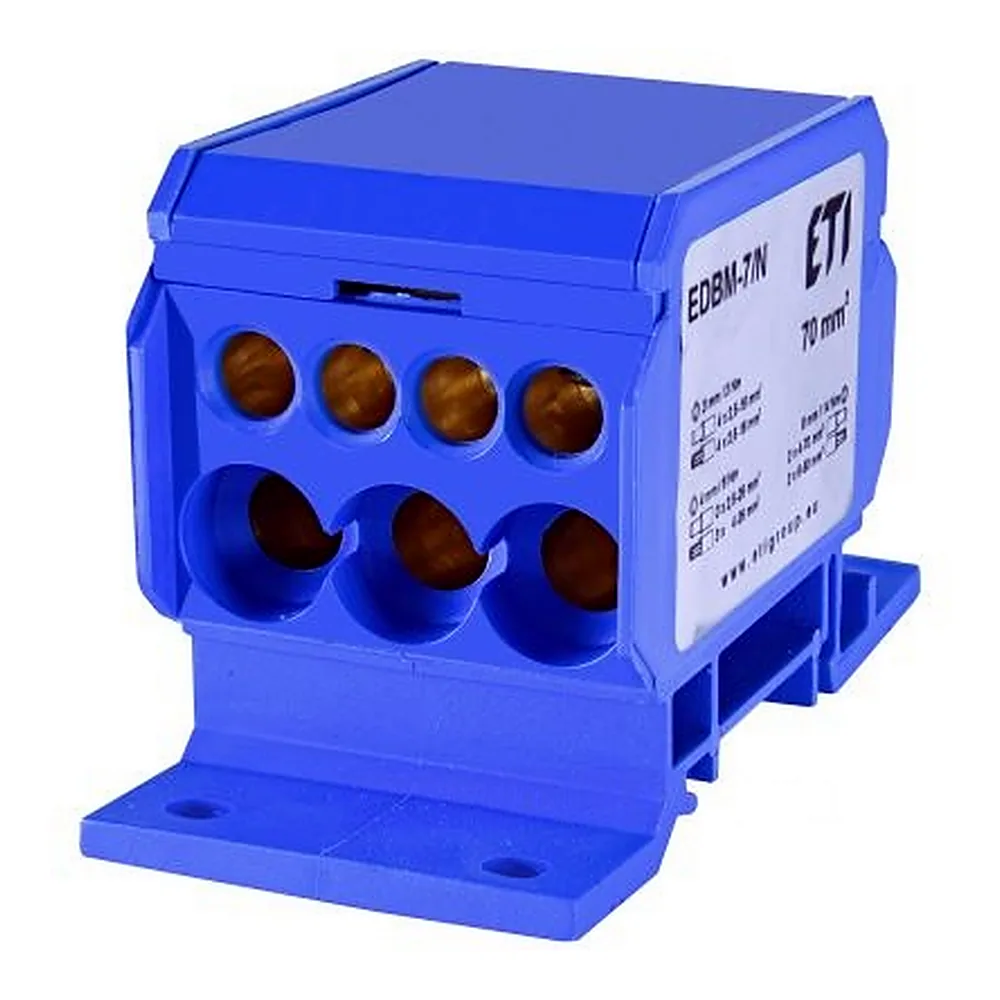 Блок розподільчий ETI EDBM-7/N 192А 1x4-70 3x2,5-25 4x2,5-16 1102423