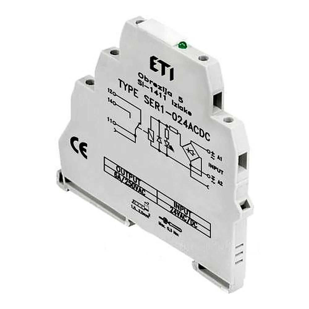 Реле інтерфейсне ETI SER1-230 ACDC 1CO 6A 250V AC 2473053