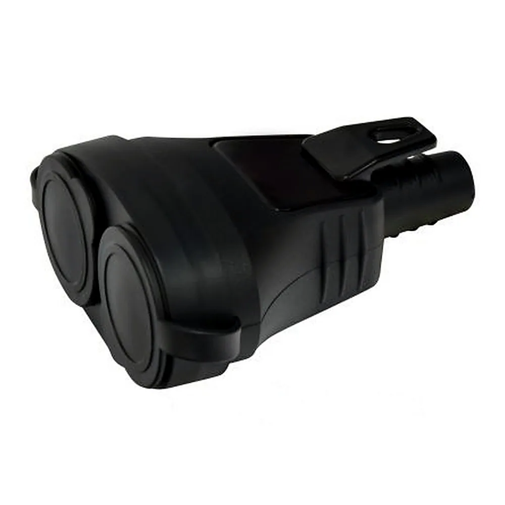 Колодка кабельна ETI ERS-2C Schuko IP44 2 гнізда каучукова чорна 4481013
