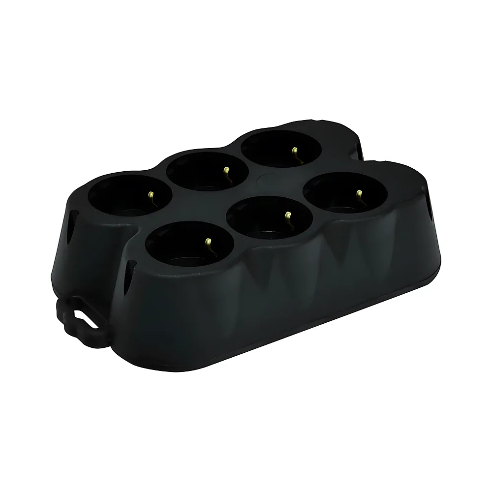 Розеткова колодка 6-місний ERS-6B Schuko каучук чорний ETI 4481011