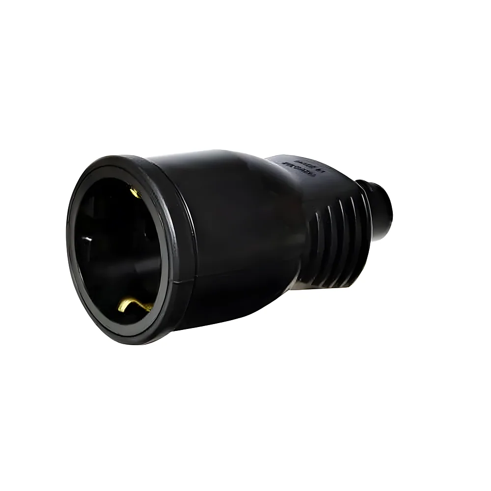 Розетка кабельна ERS-1 Schuko каучук чорна ETI 4481008