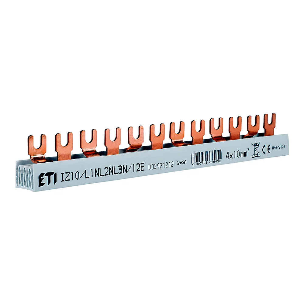 Шина живлення ETI IZ 10/L1NL2NL3N/12E 3P+N 10мм2 0.22м 12mod 2921212