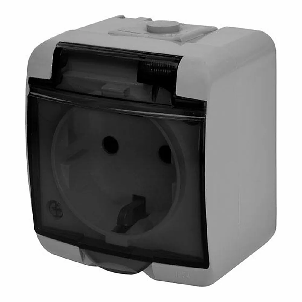 Розетка ETI Hermetics RHE-1sd-SR Schuko з кришкою IP54 4668071