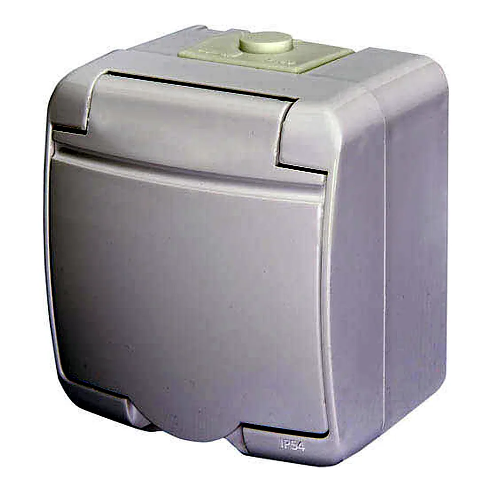 Розетка ETI Hermetics RHE-1s Schuko з кришкою IP54 4668015