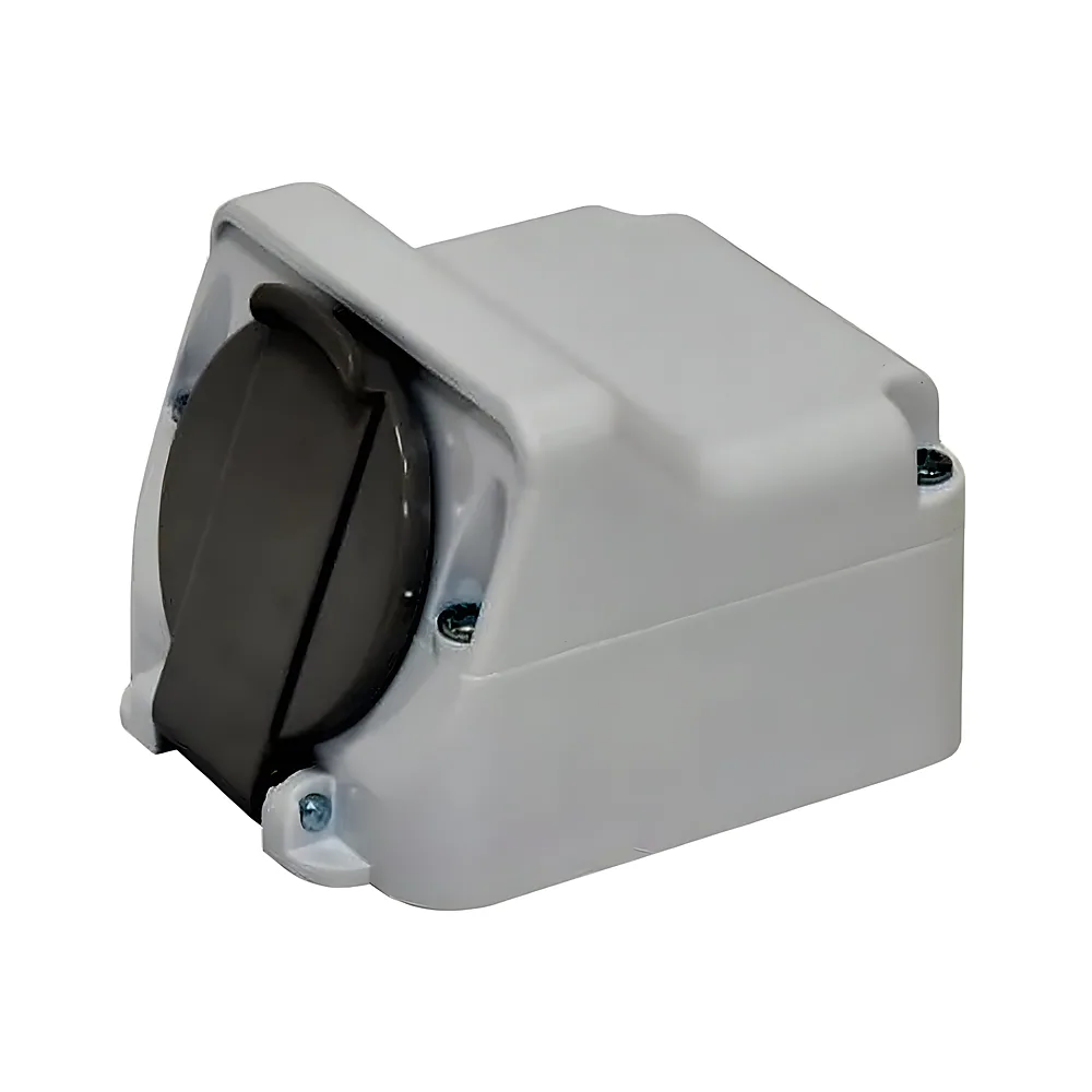 Розетка Hermetics 1-постова кутова Schuko 16 А 250 В IP44 полікарбонат біла ETI 4481019