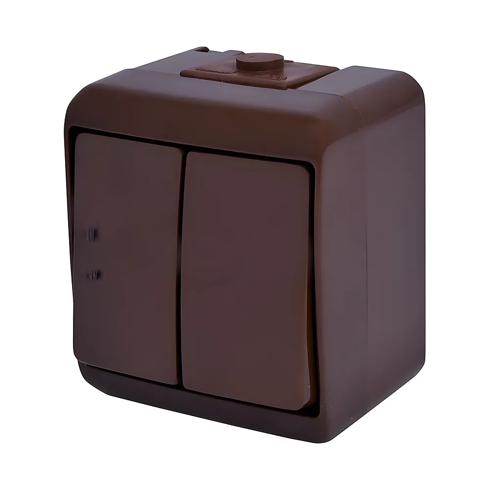 Вимикач 2-клавішний коричневий IP54 VHE-2-KR ETI 4668041
