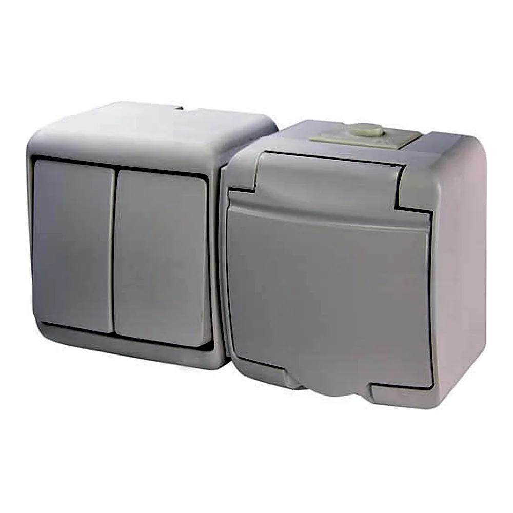 Мікс_гориз.  (2кл.вим.+1-а роз.schuko_біл.кр.) (IP54) VRHH-2s, ETI