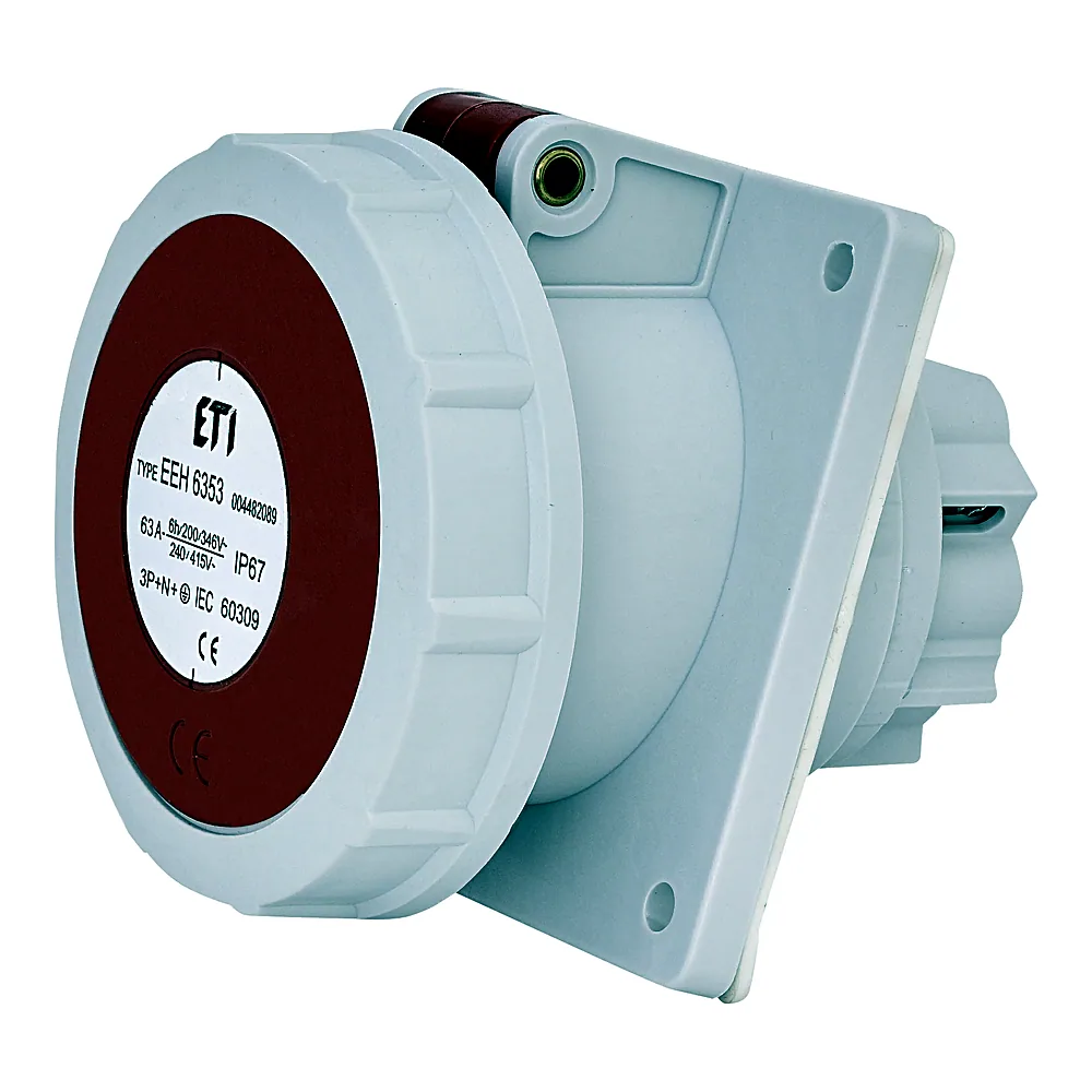Розетка ETI EEH-6353 вбудована IP67 63А 400В 3P+N+PE 4482089