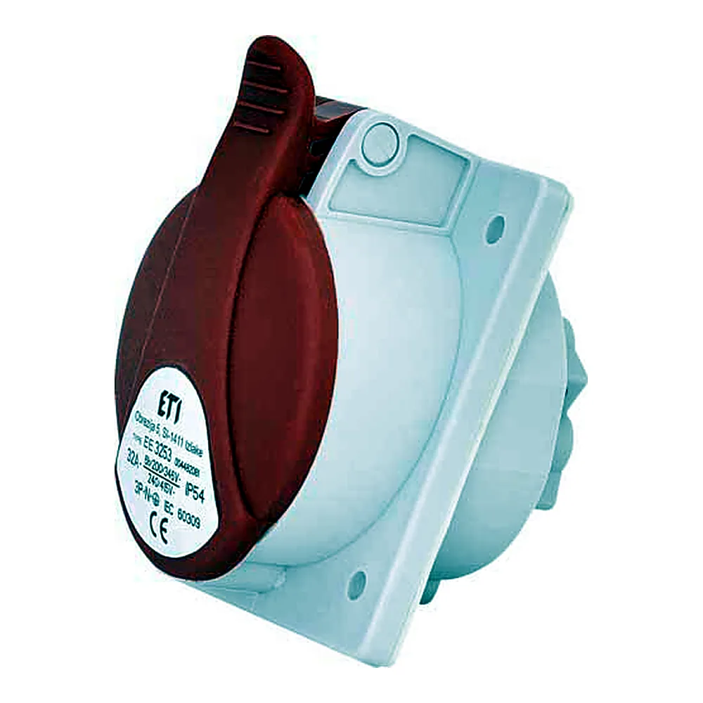 Розетка ETI вбудована EE-3253 3P+N+PE 400В 32А IP54 4482081
