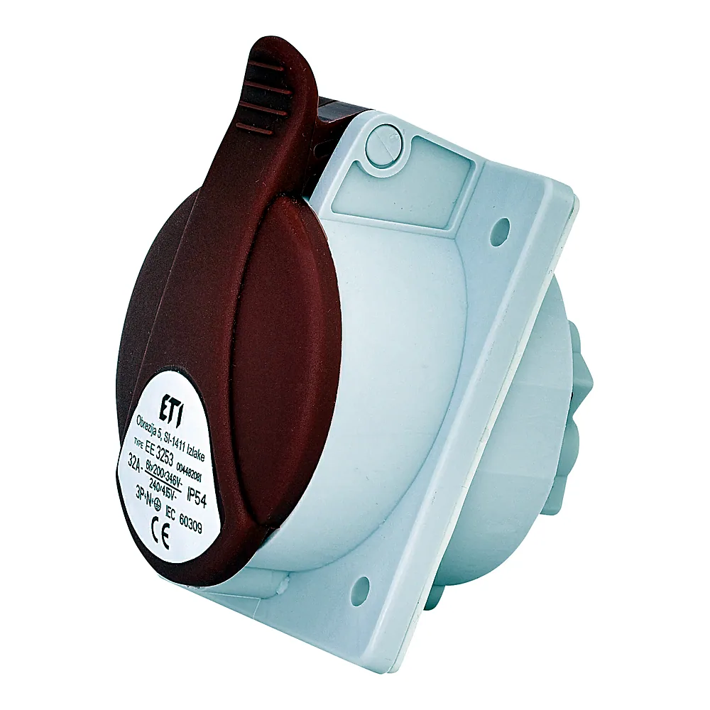 Розетка ETI вбудована EE-3253 3P+N+PE 400В 32А IP54 4482081