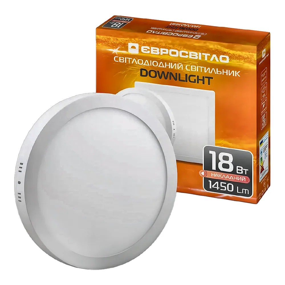 Світильник точковий LED-SR-225-18 круглий накладний D225 мм 18 Вт 6400 K білий Євросвіт 000038835