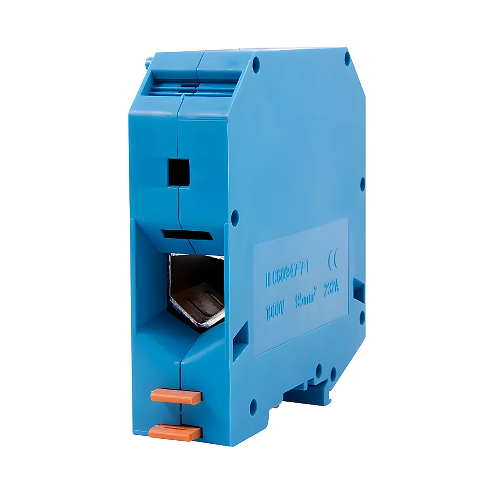 Клемна колодка e.tc.din.pro.95.blue на DIN-рейку синя з кришкою набірна E.NEXT p049028