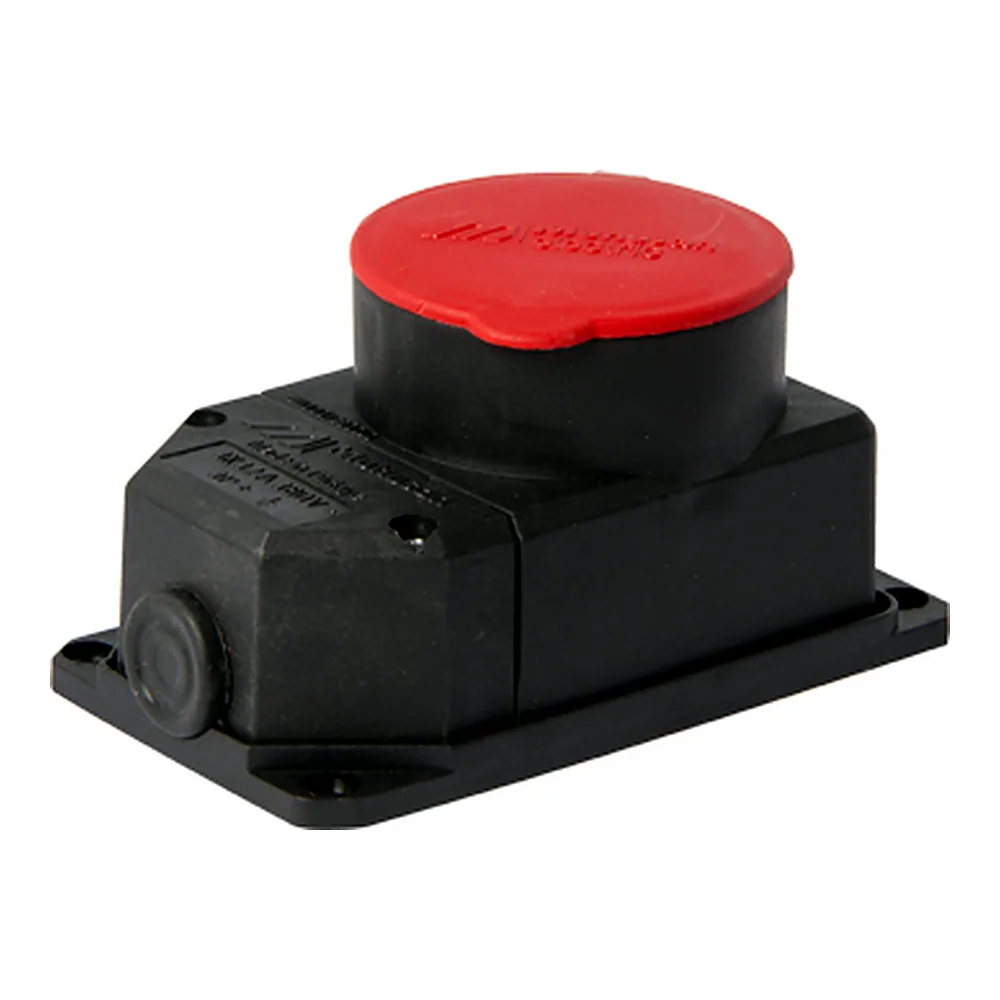 Силова розетка стаціонарна с захистною кришкою каучукова e.socket.rubber.072.32, 4п., 32А