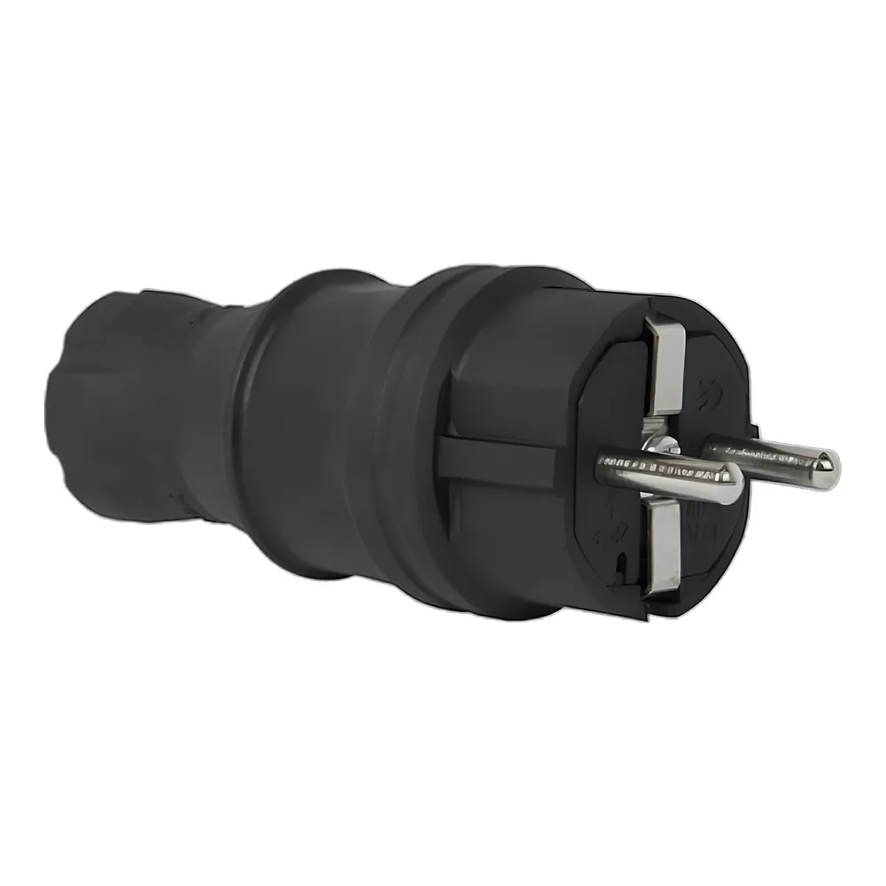 Вилка каучукова e.plug.rubber.028.16 з заземленням 16 А пряма E.NEXT s9100023
