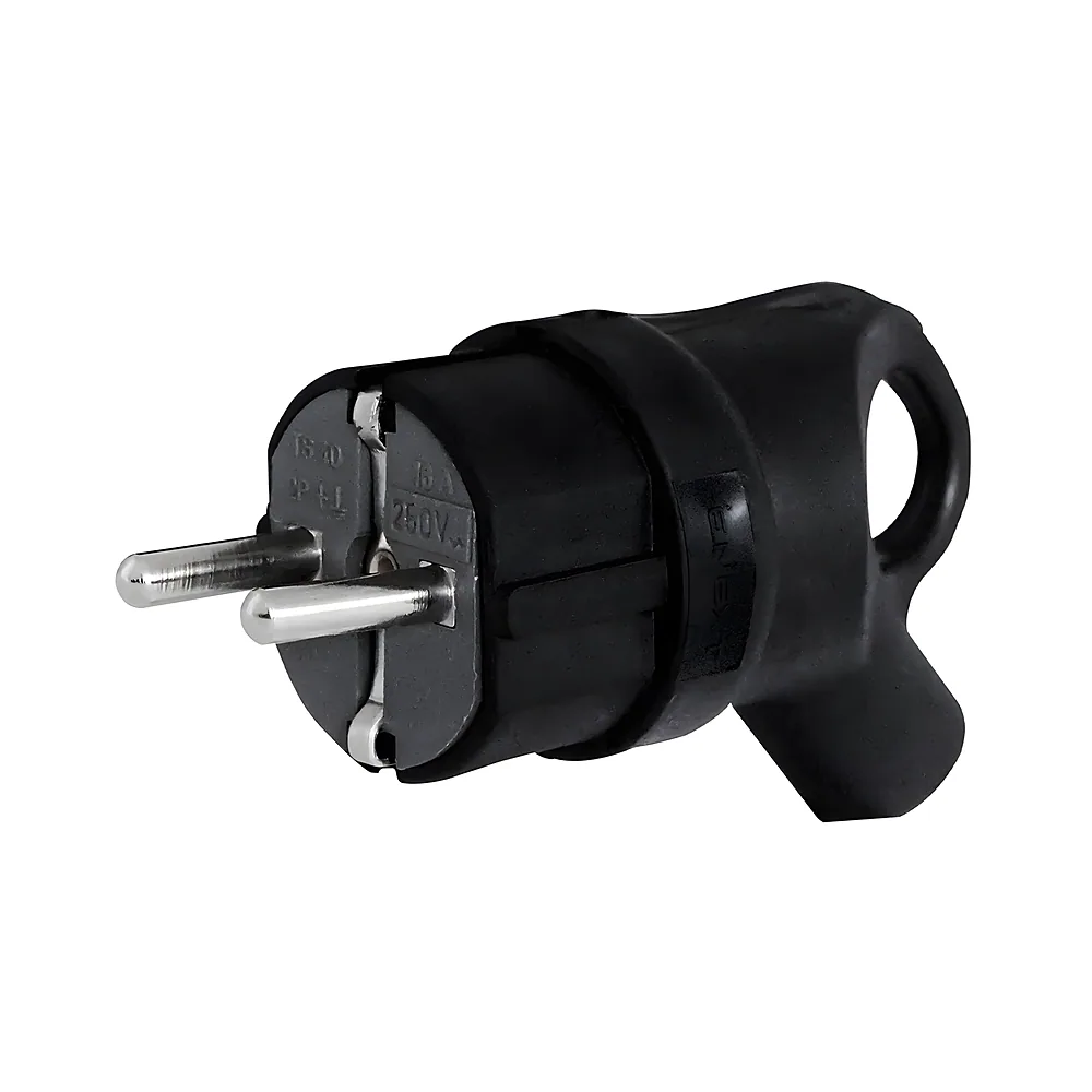 Вилка каучукова e.plug.rubber.angle.027.16 з заземленням 16 А кутова E.NEXT s9100030