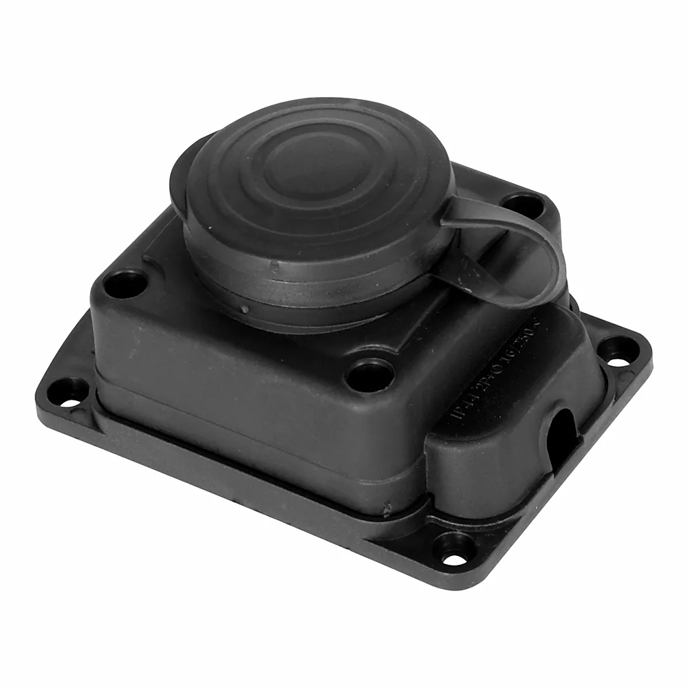 Розетка E.NEXT каучукова з кришкою із заземленням 16A s9100025