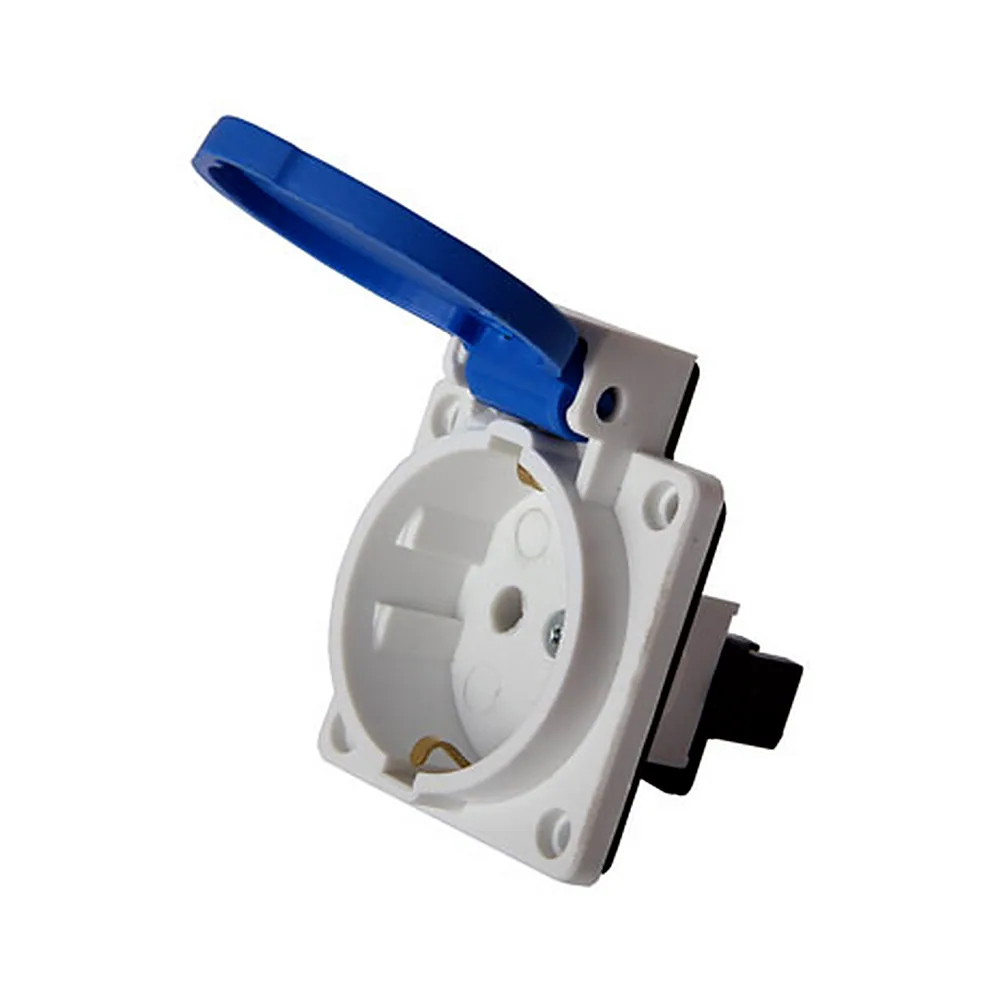 Силова розетка E.NEXT вбудована SOCKET 2P+PE 250В 16А IP44 p012023