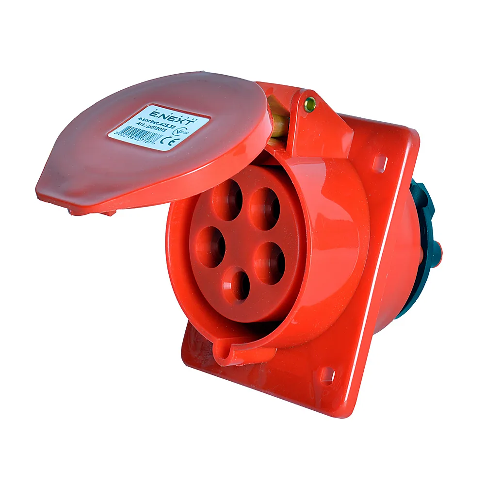 Розетка силова E.NEXT SOCKET PRO e.socket.pro.5.32.wall 5P 380V 32A p012015