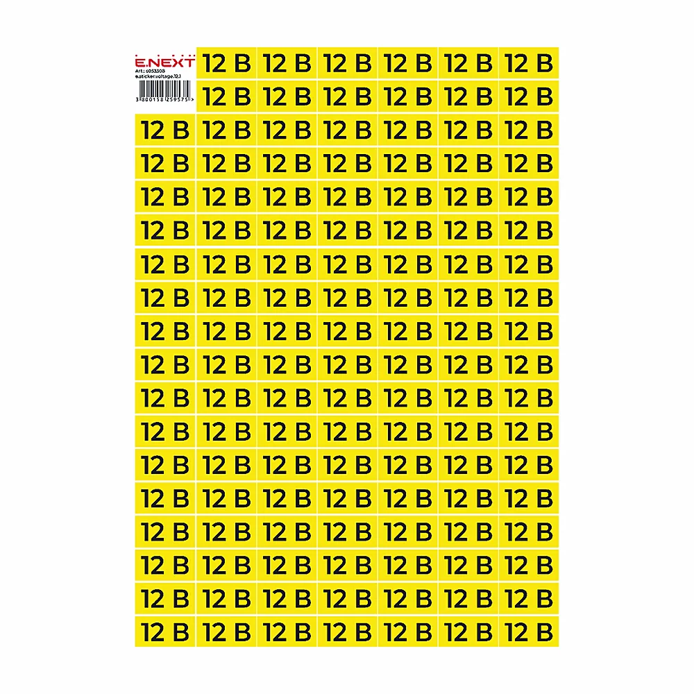 Самоклеюча наліпка E.NEXT 12В e.sticker.voltage.12.1 40x20 мм s053308