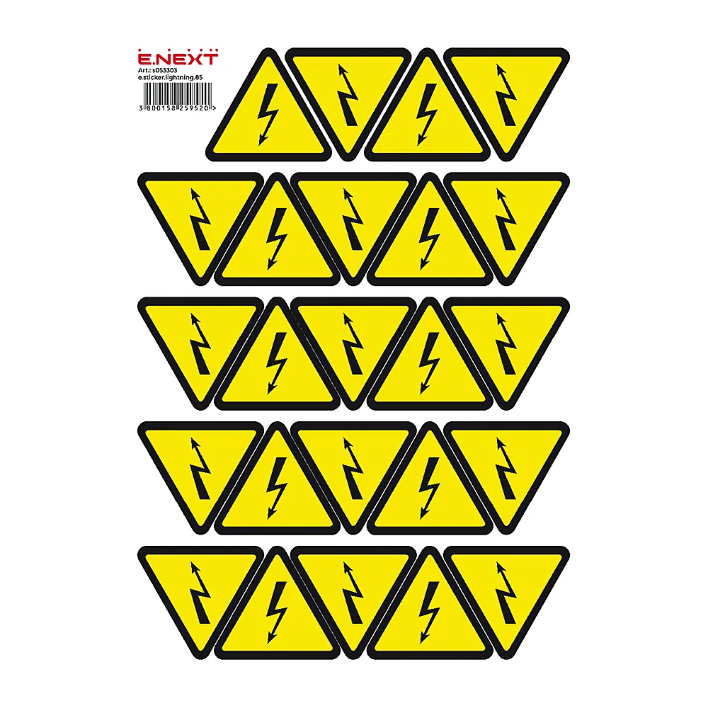 Самоклеюча наліпка E.NEXT блискавка e.sticker.lightning.85 85x85x85 мм s053303