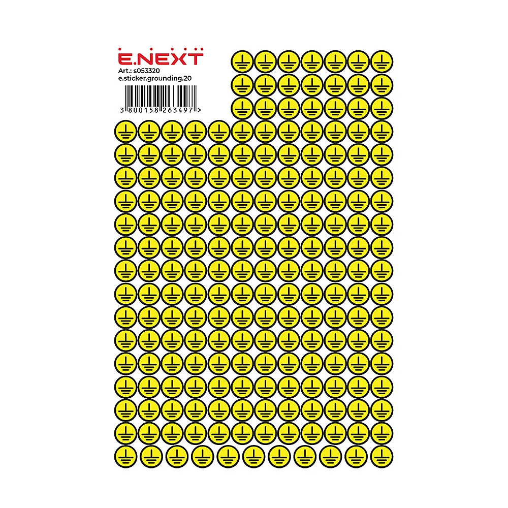 Самоклеюча наліпка E.NEXT заземлення e.sticker.grounding.20 20x20x20 мм s053320