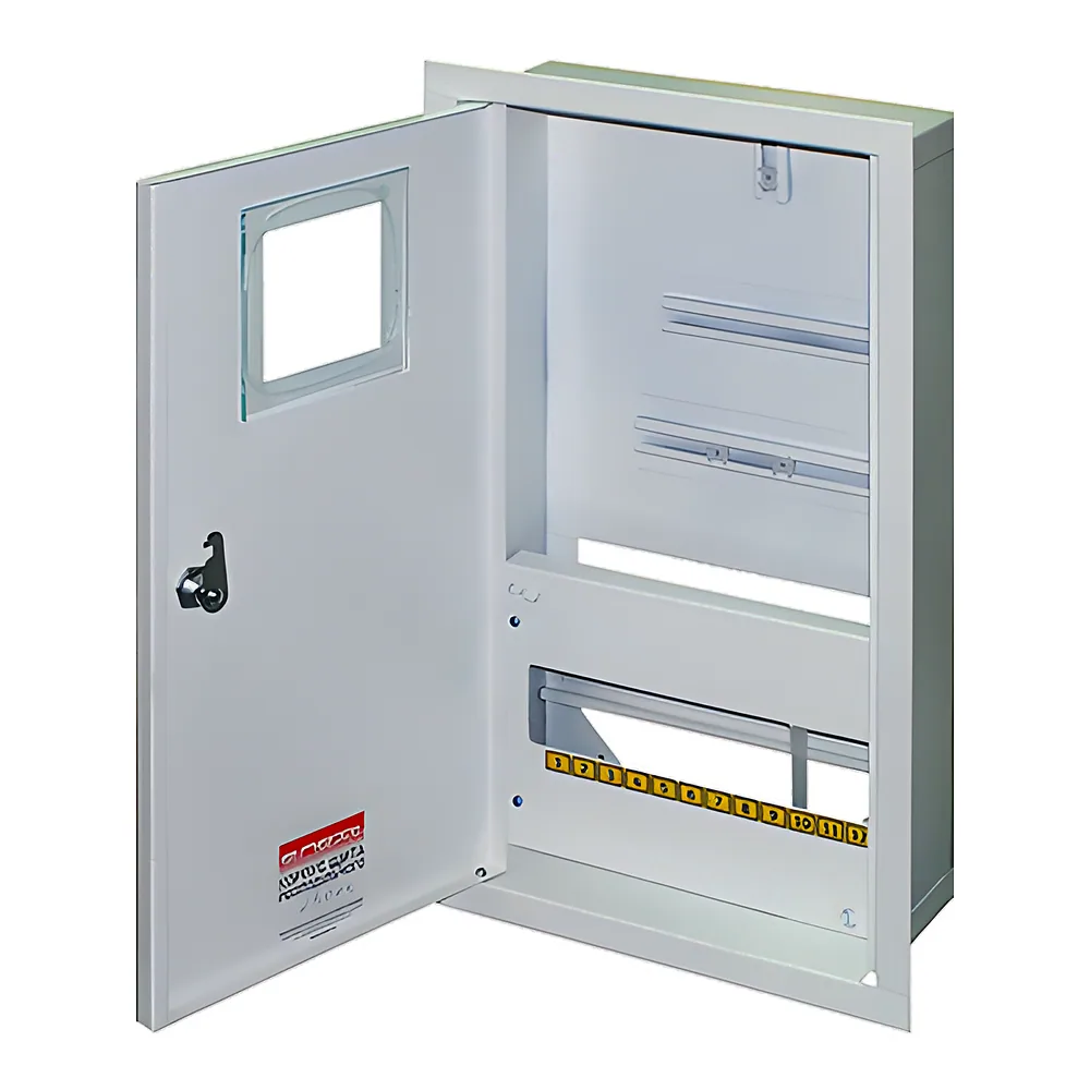 Щит обліку e.mbox.stand.w.f3.12.z.e металева під трифазний електронний лічильник 12 модулів що вбудовується з замком E.NEXT s0100072