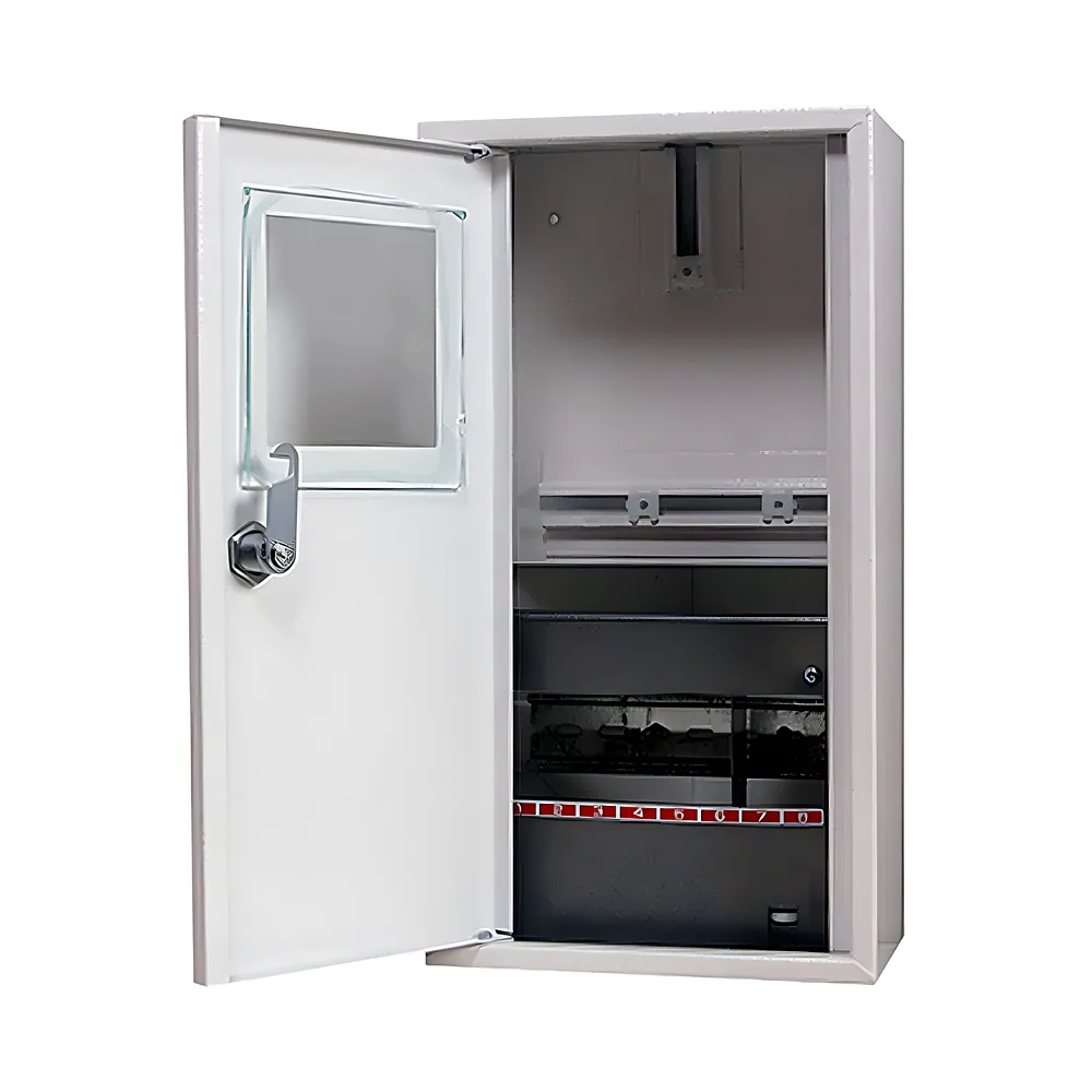 Щит обліку e.mbox.stand.n.f1.08.z металева однофазний 8 модулів навісна з замком E.NEXT s0100005