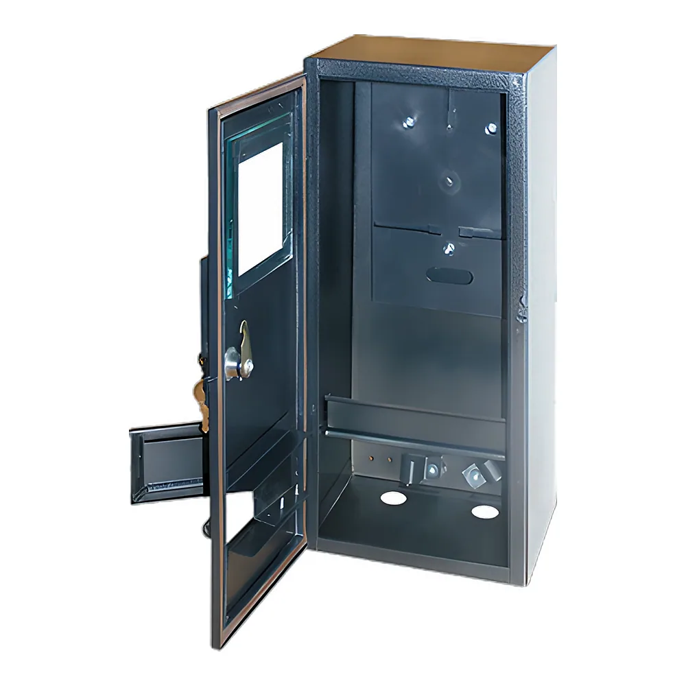 Щит обліку e.mbox.stand.n.f3.6.z.str металева трифазний порожня 6 модулів навісна з замком вулична E.NEXT s0100126