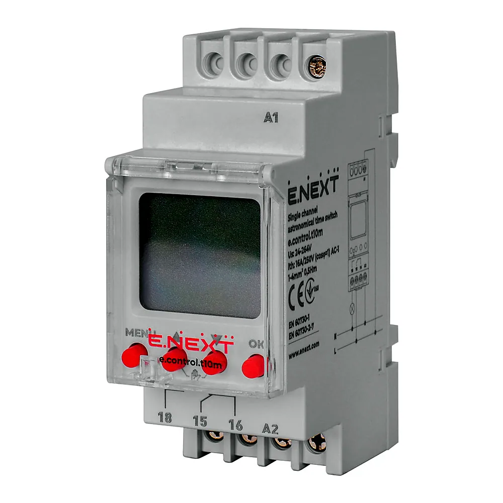 Реле часу E.NEXT e.control.t10m астрономічне одноканальне i0310035