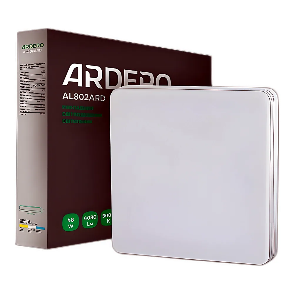 Світильник світлодіодний AL802ARD 48W квадрат накладний 4080Lm 5000K 300*300*40mm ARDERO